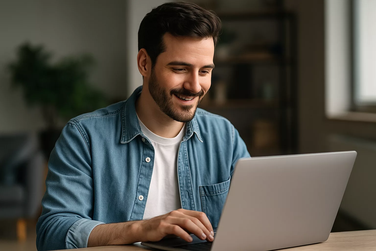 Homme concentré devant un écran avec graphiques