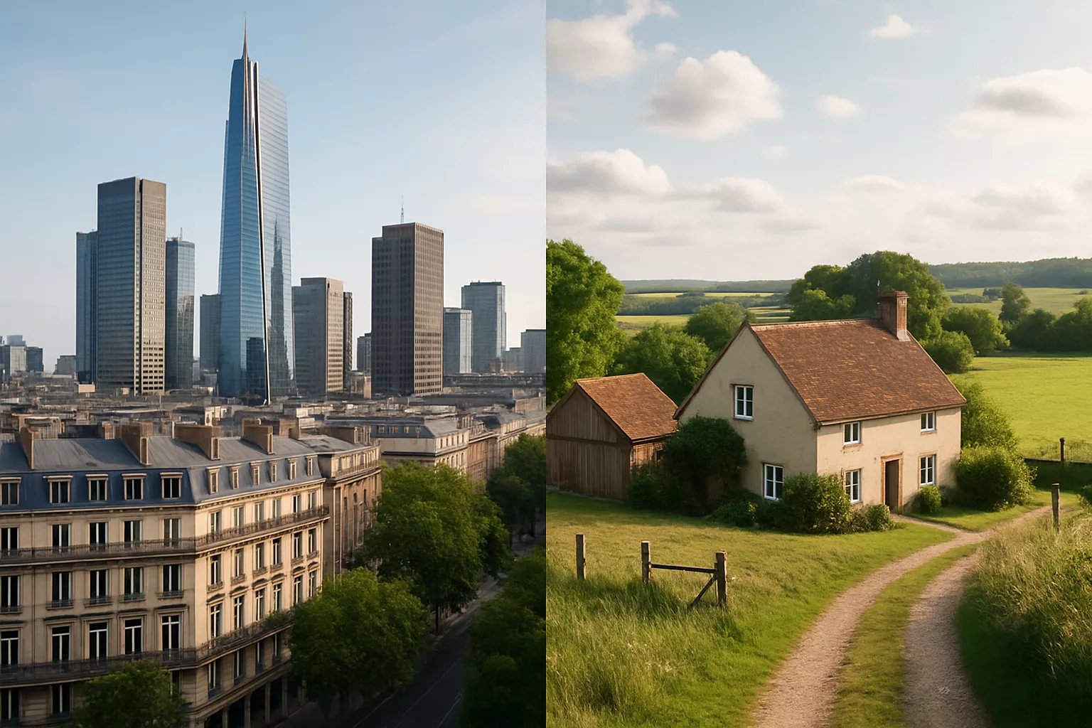 Ville ou campagne : guide 2025 pour investir selon rendement, prix et télétravail. Conseils concrets et exemples chiffrés.