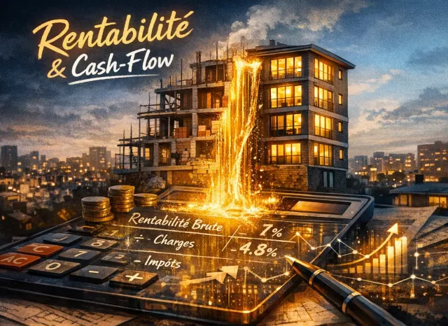 Apprenez le calcul rentabilité locative et du cash-flow simplement, avec exemples et formules prêtes à l’emploi.