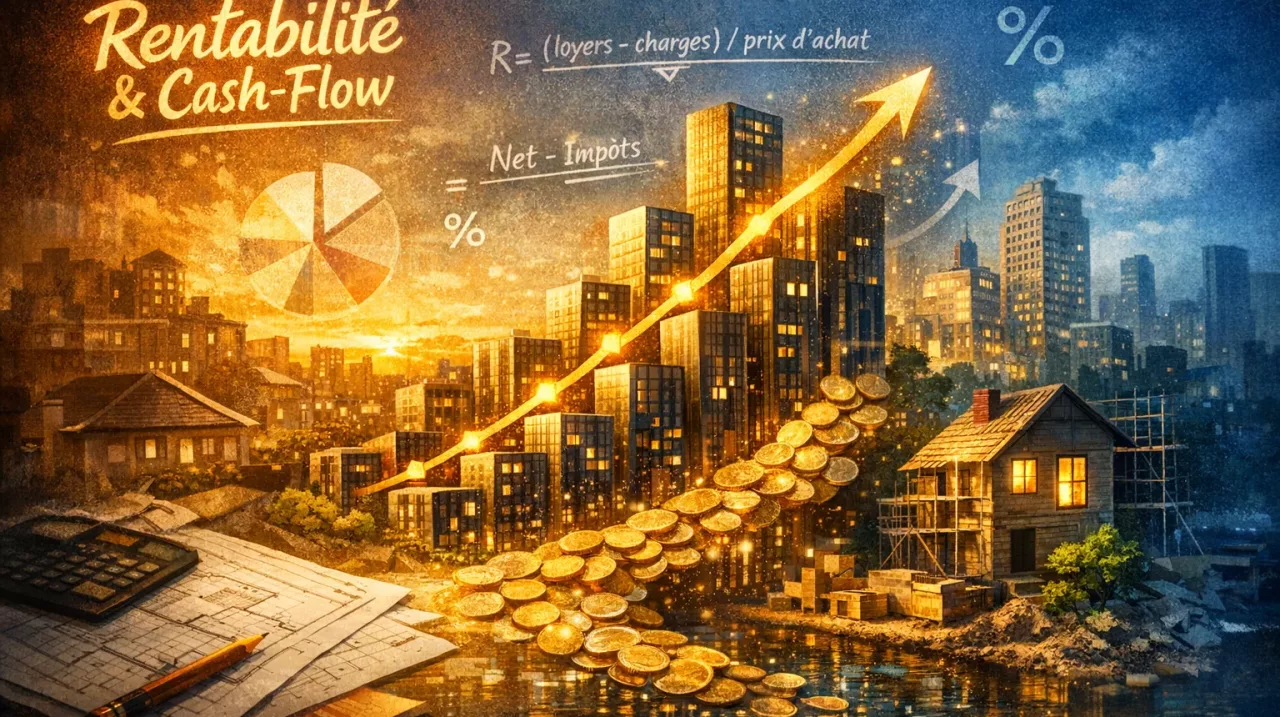 Apprenez le calcul rentabilité locative et du cash-flow simplement, avec formules, coûts cachés et exemples concrets.