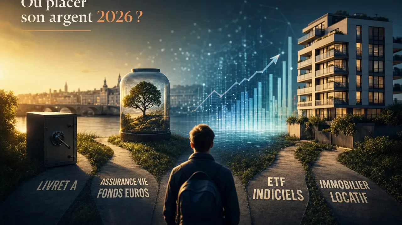 Où placer son argent 2026 : comparatif pratique Livret A, fonds euros, ETF et immobilier pour débuter.
